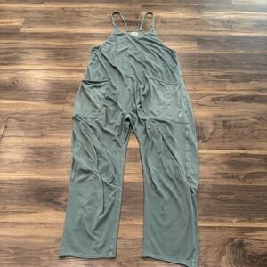 Free People Movement Hot Shot Jumpsuit Womens Small Green Oversized Pockets
